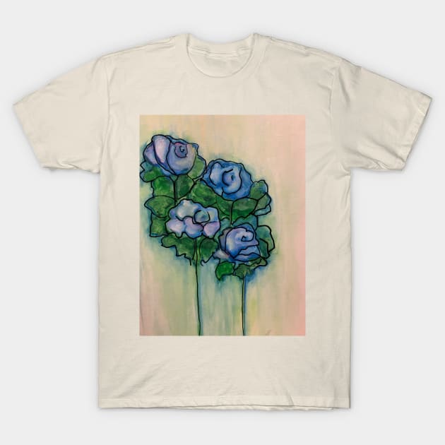 blue rose T-Shirt by momo1